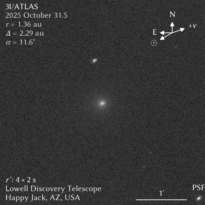 CDATA[
El cometa interestelar 3I/ATLAS ha vuelto a aparecer en su trayecto hacia el Sol, y el astrónomo Qicheng Zhang, difundió nuevas imágenes en las cuales se cree que son las primeras observaciones ópticas post-perihelio. Además de esta gran contribución, el científico afirmó que el cometa también puede ser observado con telescopios de aficionados y aunque en condiciones poco favorables.
Reaparece el cometa 3I/ATLAS y hay nuevas fotografías
![