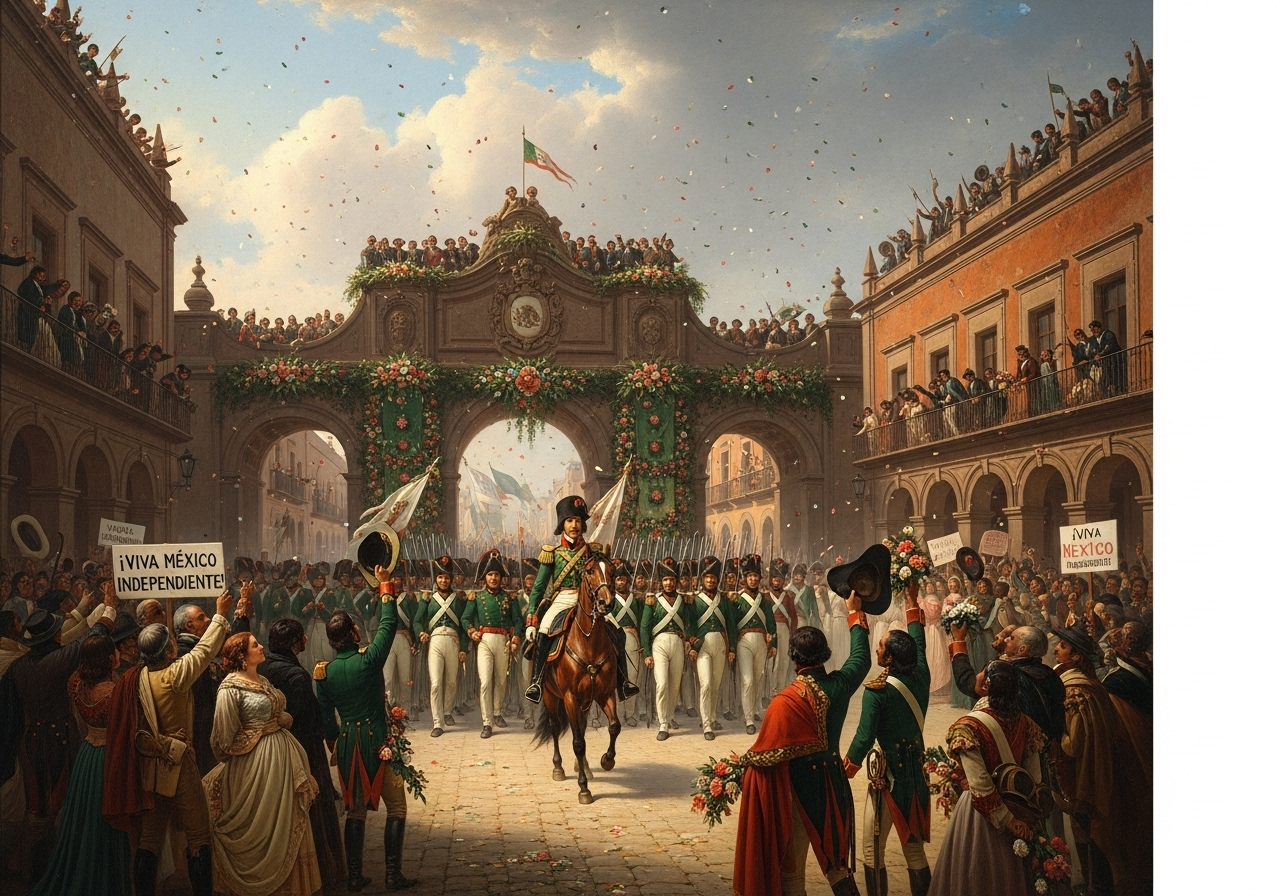 CDATA[
México celebra a lo grande su independencia cada 15 y 16 de septiembre con la imagen del cura Miguel Hidalgo como protagonista. Sin embargo, la conmemoración podría ser el 27 de ese mes, con Agustín de Iturbide y Vicente Guerrero al frente. La razón es que la Independencia de México se consumó hasta el 27 de septiembre de 1821 , once años después de la lucha iniciada en 1810 por Hidalgo, José María Morelos, Josefa Ortiz de Domínguez y miles de ciudadanos cansados de la situación política, económica y social del Virreinato.
![