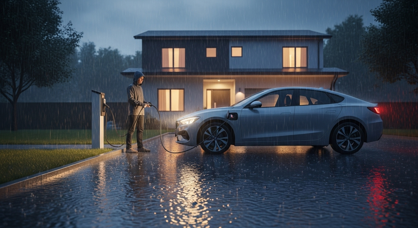 CDATA[
En los últimos días las lluvias han provocado inundaciones y afectaciones en varias ciudades de México, lo que ha generado dudas entre quienes manejan autos eléctricos sobre si es seguro recargarlos en condiciones de tormenta . La inquietud se refuerza porque muchas viviendas, centros comerciales y espacios públicos instalan los cargadores en áreas abiertas, donde la lluvia está presente de forma directa. A continuación se detallan las razones y medidas que permiten cargar sin riesgos en estas condiciones.
¿Puedo cargar un vehículo eléctrico en la lluvia?
![
