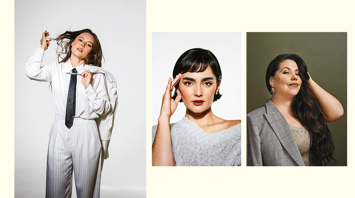 Joy Huerta, Florencia Cuenca y Aline Mayagoitia