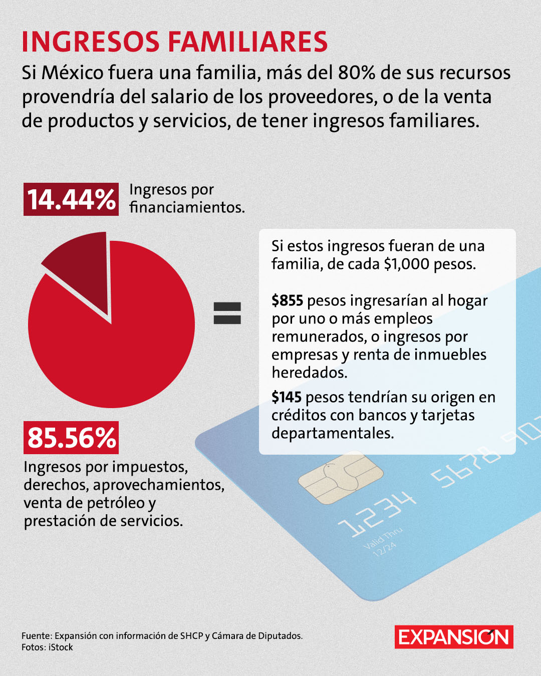 Si México fuera una familia, así se gastaría sus ingresos