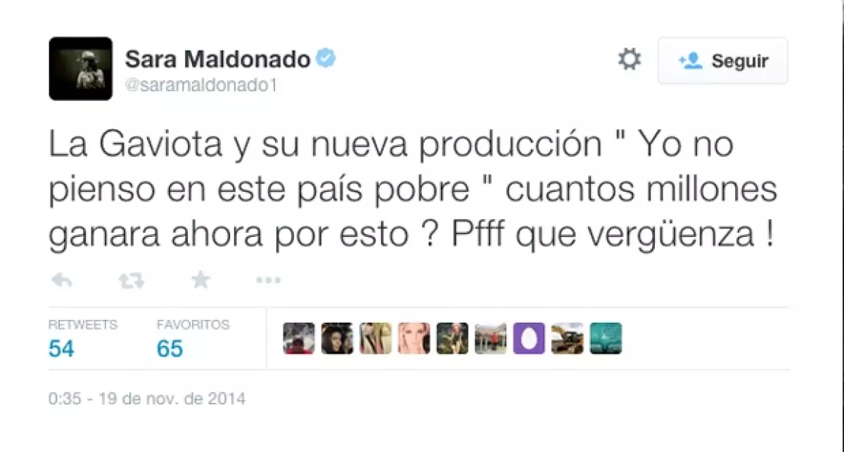 La actriz Sara Maldonado se unió a las celebridades que expresaron su sentir ante el mensaje de la primera dama.