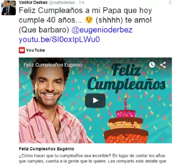 Pero sus hijos no se quedaron atrás, pues incluso Vadhir bromeó con su padre en redes sobre los años que en realidad cumple.