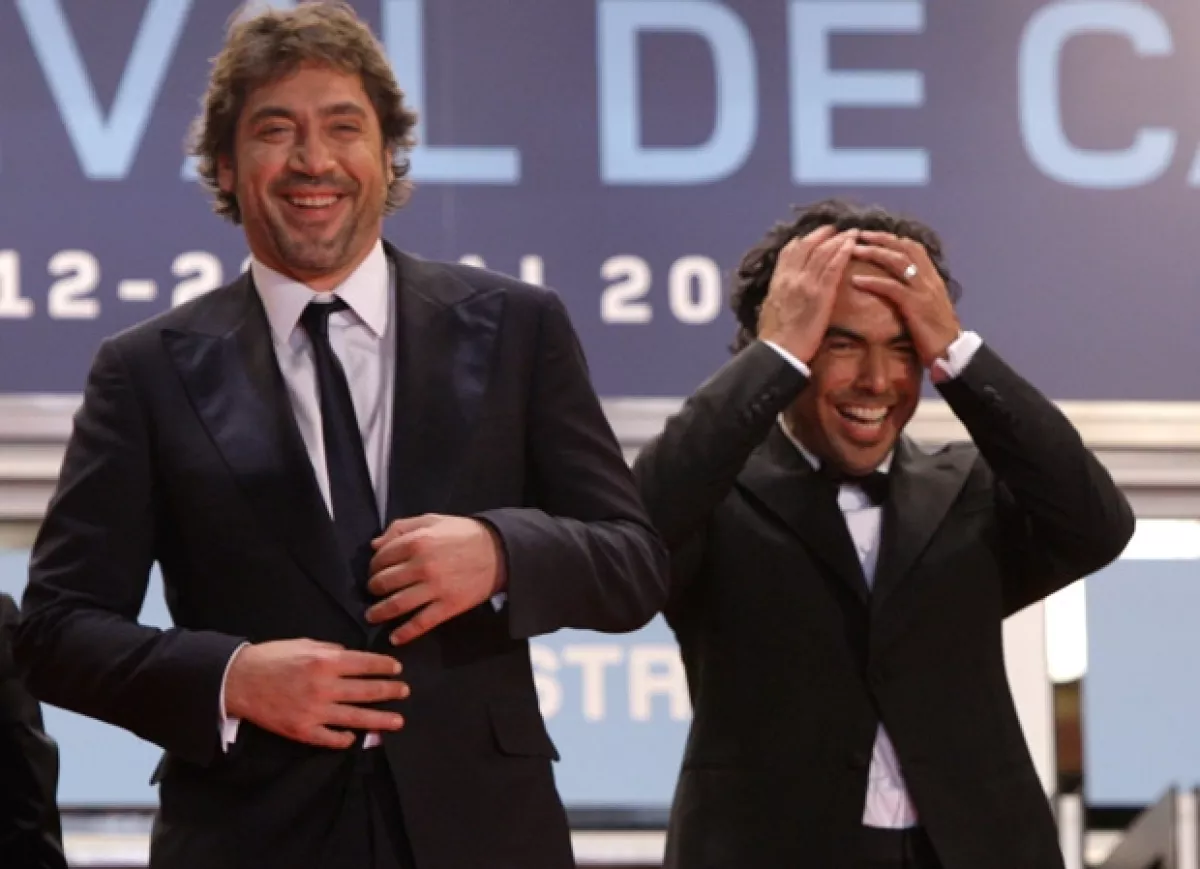 Javier, nominado a Mejor Actor del certamen, y Alejandro no pudieron ocultar su felicidad y emoción tras el buen recibiento del público a Biutiful.