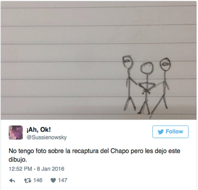 Otra situación, que se hizo viral el año pasado, sirvió de meme para el operativo de recaptura del narcotraficante.