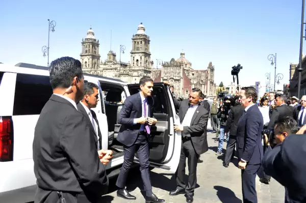 Andres Manuel Lopez Obrador Meets Pedro Sanchez Perez-Castejon Prime Minister of Spain