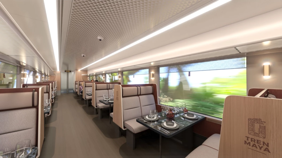 Abril-Se revela la imagen de los vagones del Tren Maya-Interior del Tren Maya