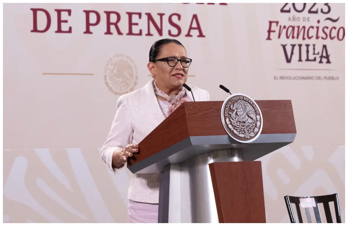 Rosa Icela Rodríguez en conferencia de prensa mañanera