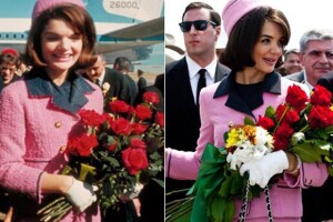 Katie Holmes en su rol como Jackie Kennedy en la serie `The Kennedys´.