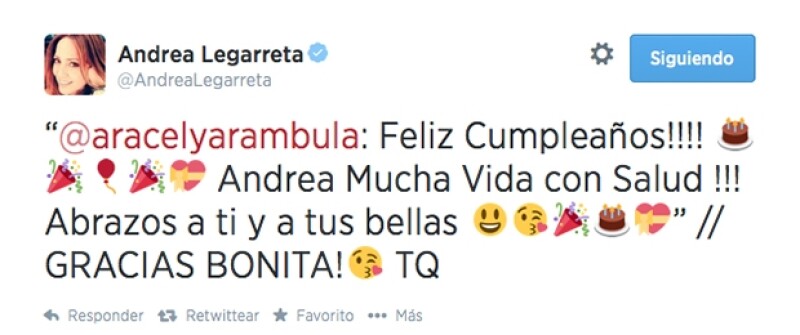Aracely Arámbula le deseó mucha salud en este día especial.