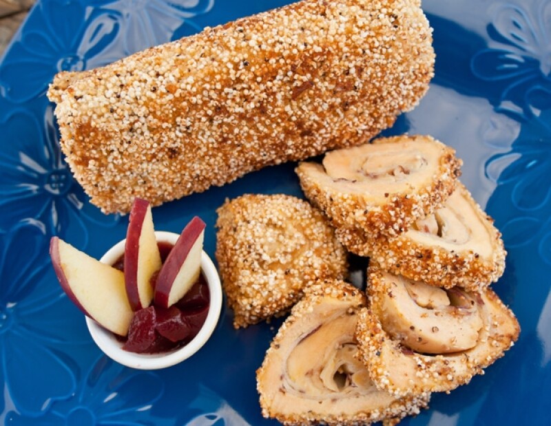 Pechuga con manzana y amaranto.