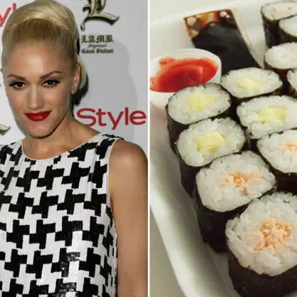 Gwen Stefani no sólo le gusta, sino que prepara su propio shushi, ya que es su comida favorita.