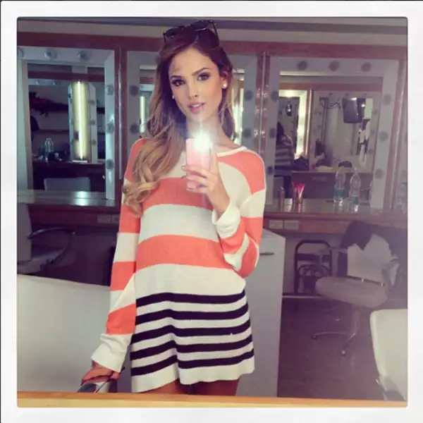 En una ocasión, Eiza fue maquillada con un golpe en la frente. La actriz presumió el trabajo de caracterización en Instagram.