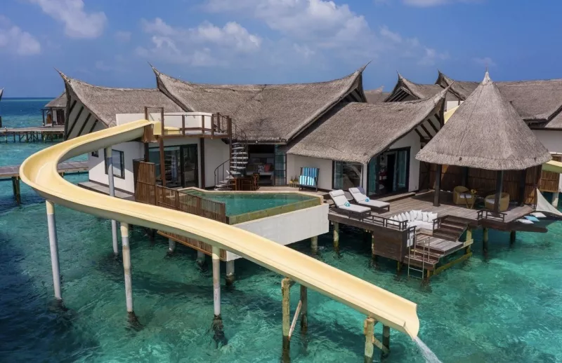 Villas con vista al mar de color turquesa