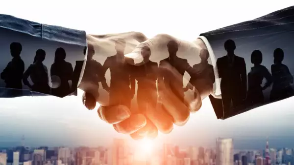 Partnership of business concept. Group of businessperson. Customer support. Teamwork.