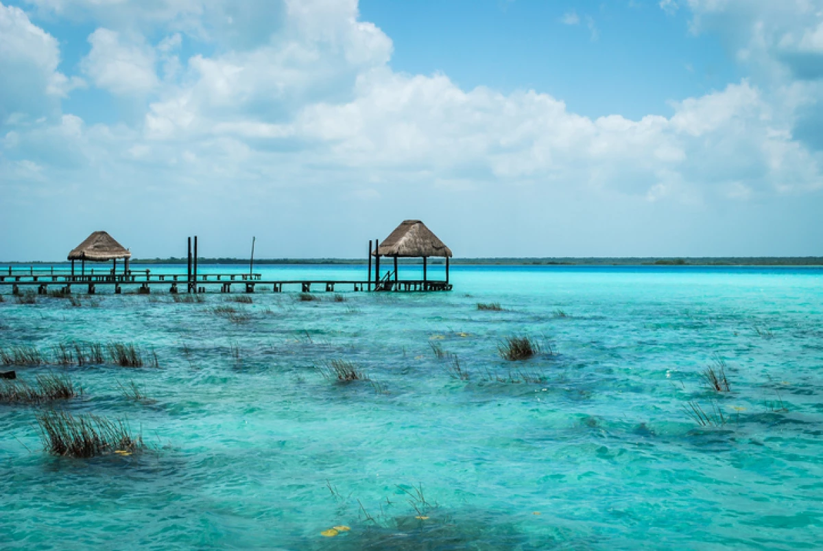 Bacalar lagoon in Mexico, Quintana Roo