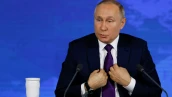 El presidente de Rusia, Vladimir Putin, da su conferencia de prensa anual en Moscú.