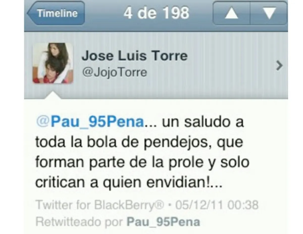 El retuit que provocó la polémica.