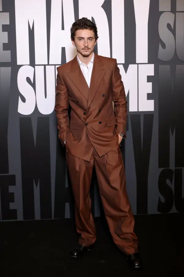 Timothée Chalamet en "Marty Supreme" Premiere