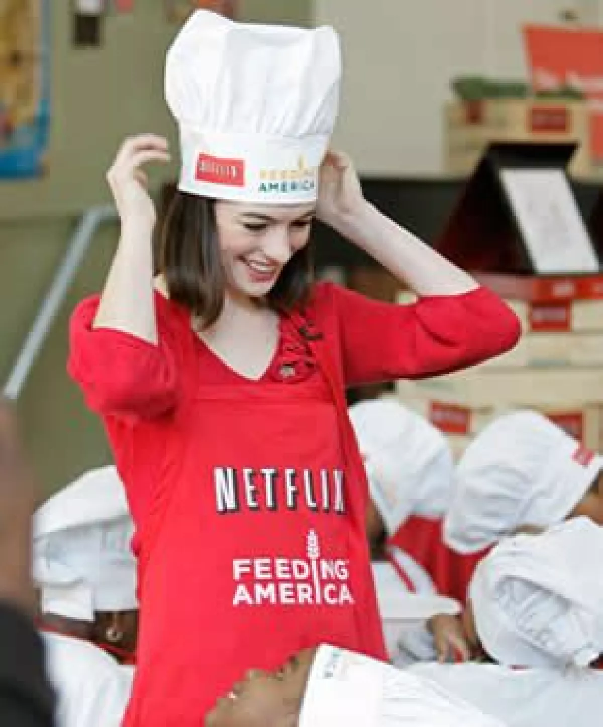 Los pequeños estudiantes la recordaban por su personaje de Mia en la película de Disney "The Princess Diaries".