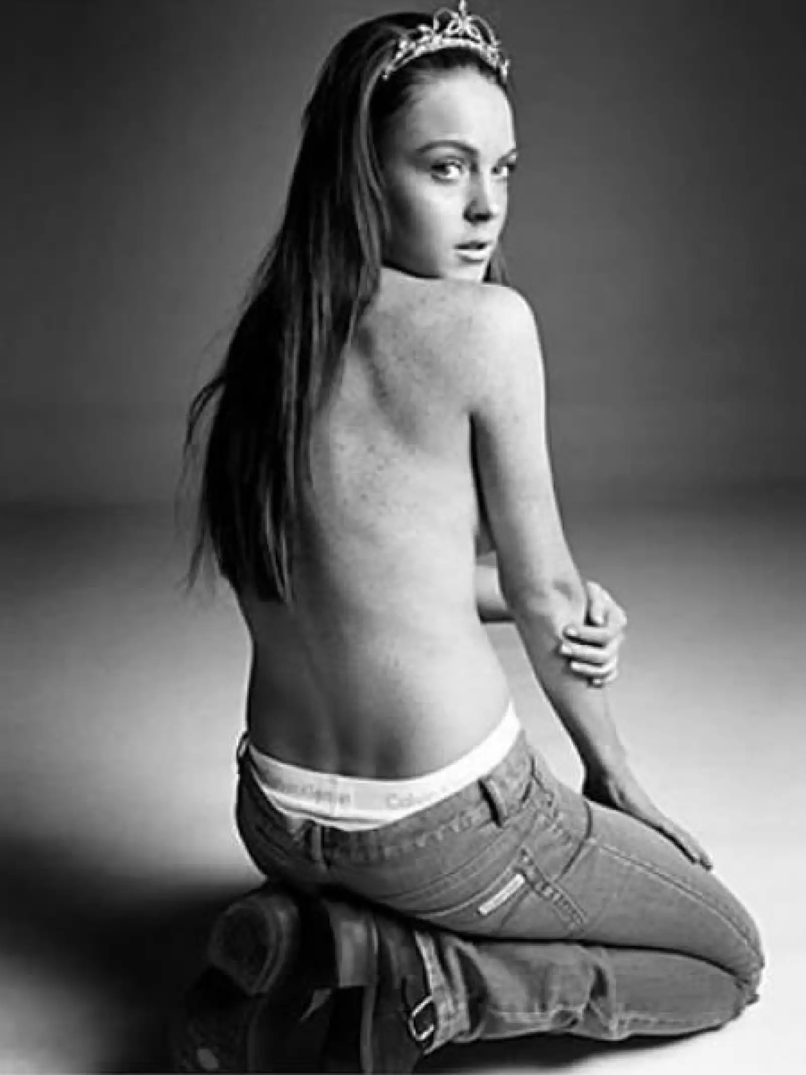 Para la campaña de Calvin Klein posó topless.