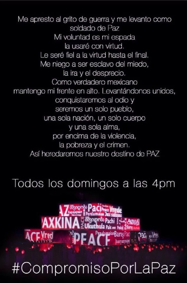 Este es el compromiso que el hijo del político dijo, realizará cada domingo a las cuatro de la tarde.