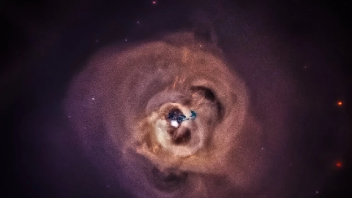El cúmulo de galaxias 'Perseo', donde se observan rayos X de color verde, rojo y azul, en diferentes tonalidades