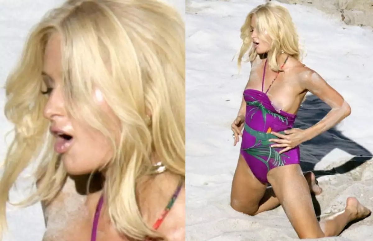 Paris Hilton durante la grabación.