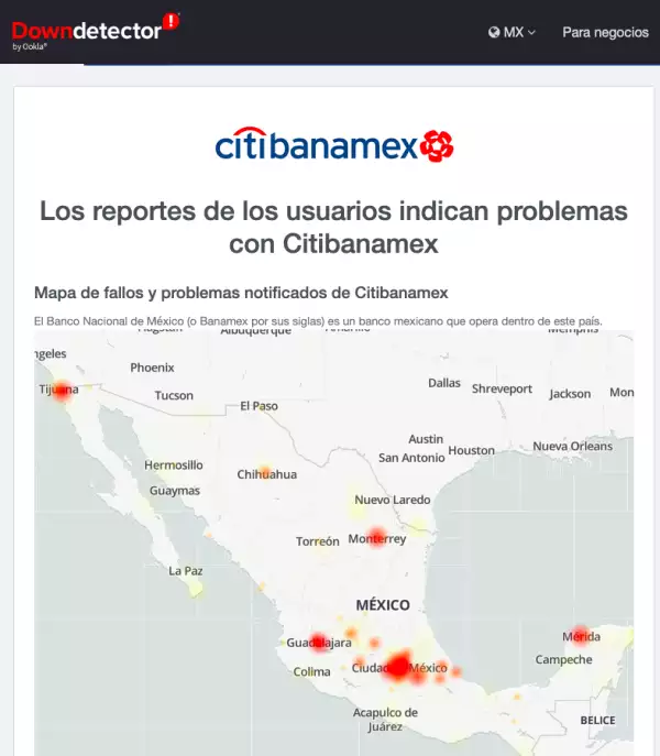 Falla app de Banamex