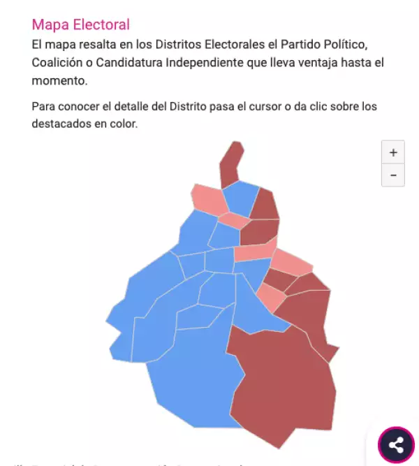 Mapa electoral distritos federales