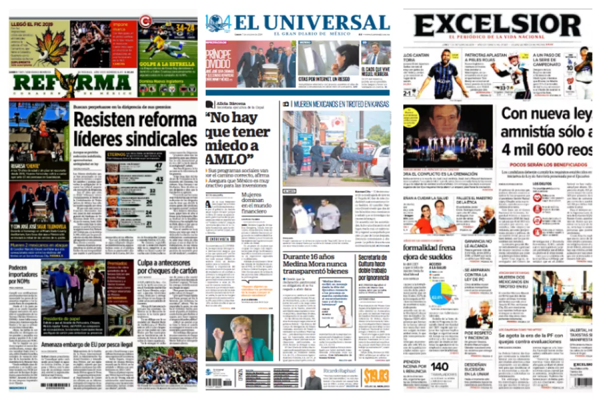 Portadas del 7 de octubre de 2019