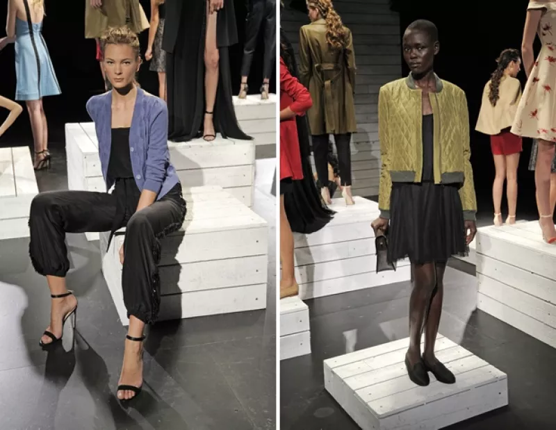 Por primera vez, la actriz y empresaria mostró sus diseños en la Semana de la Moda neoyorquina. La acompañó su socia y amiga Jeanne Yang.