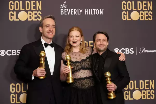 El elenco de Succesion en los Golden Globes 2024.