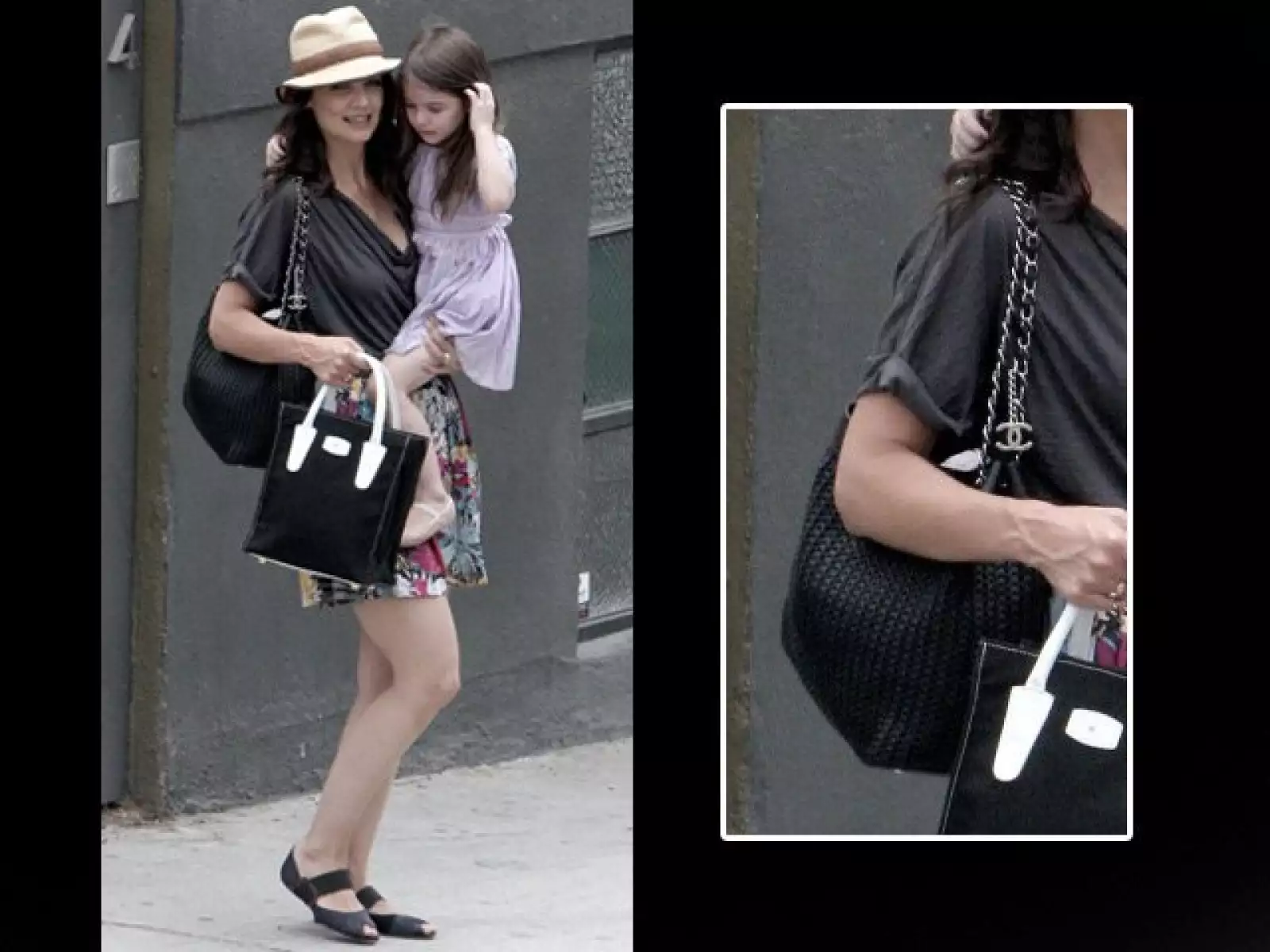 Katie Holmes también tiene una bolsa Chanel.