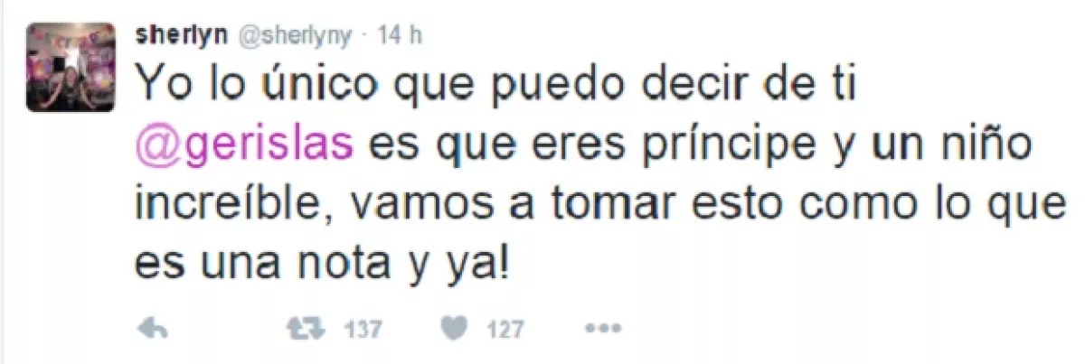 La actriz respondió con este tuit.