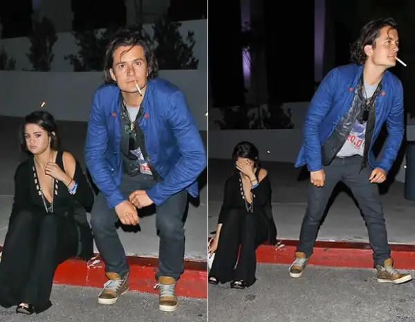 Orlando Bloom y Selena Gomez fueron captados por un paparazzi y parece que les incomodó.