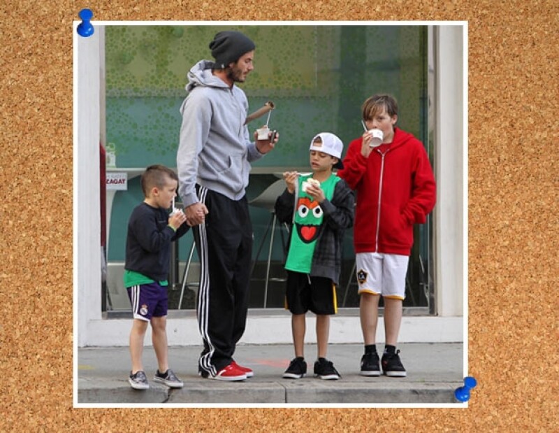 Los helados favoritos de los chicos Beckham son los de Pinkberry.