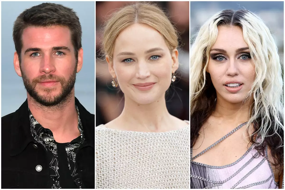 Liam Hemsworth, Jennifer Lawrence y Miley Cyrus
