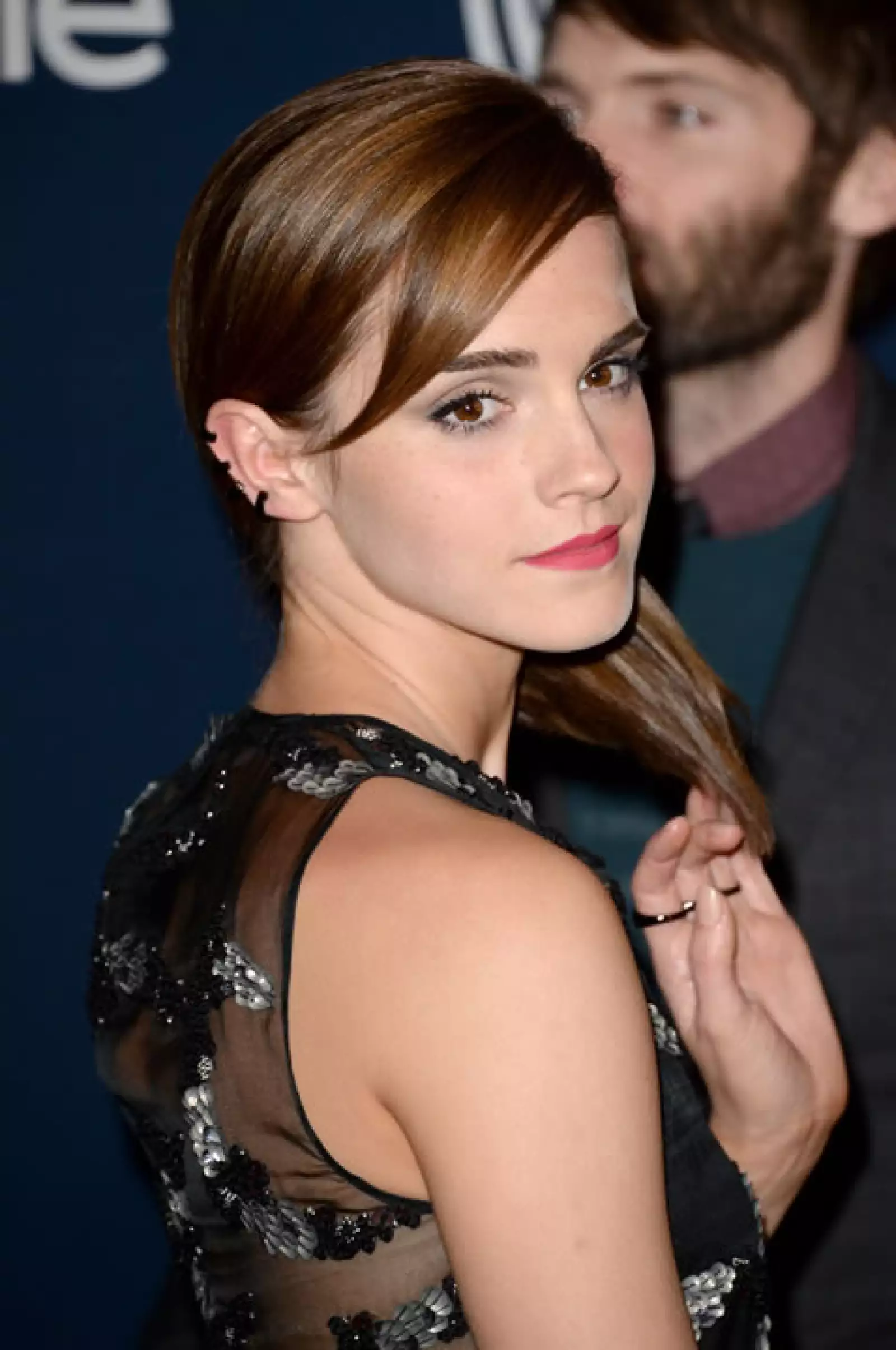 Emma en la fiesta de InStyle y Warner Bros. luego de los Golden del 2014.