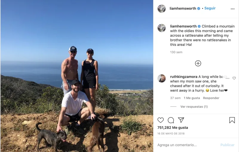 Chris, Liam Hemsworth y Leonie Hemsworth