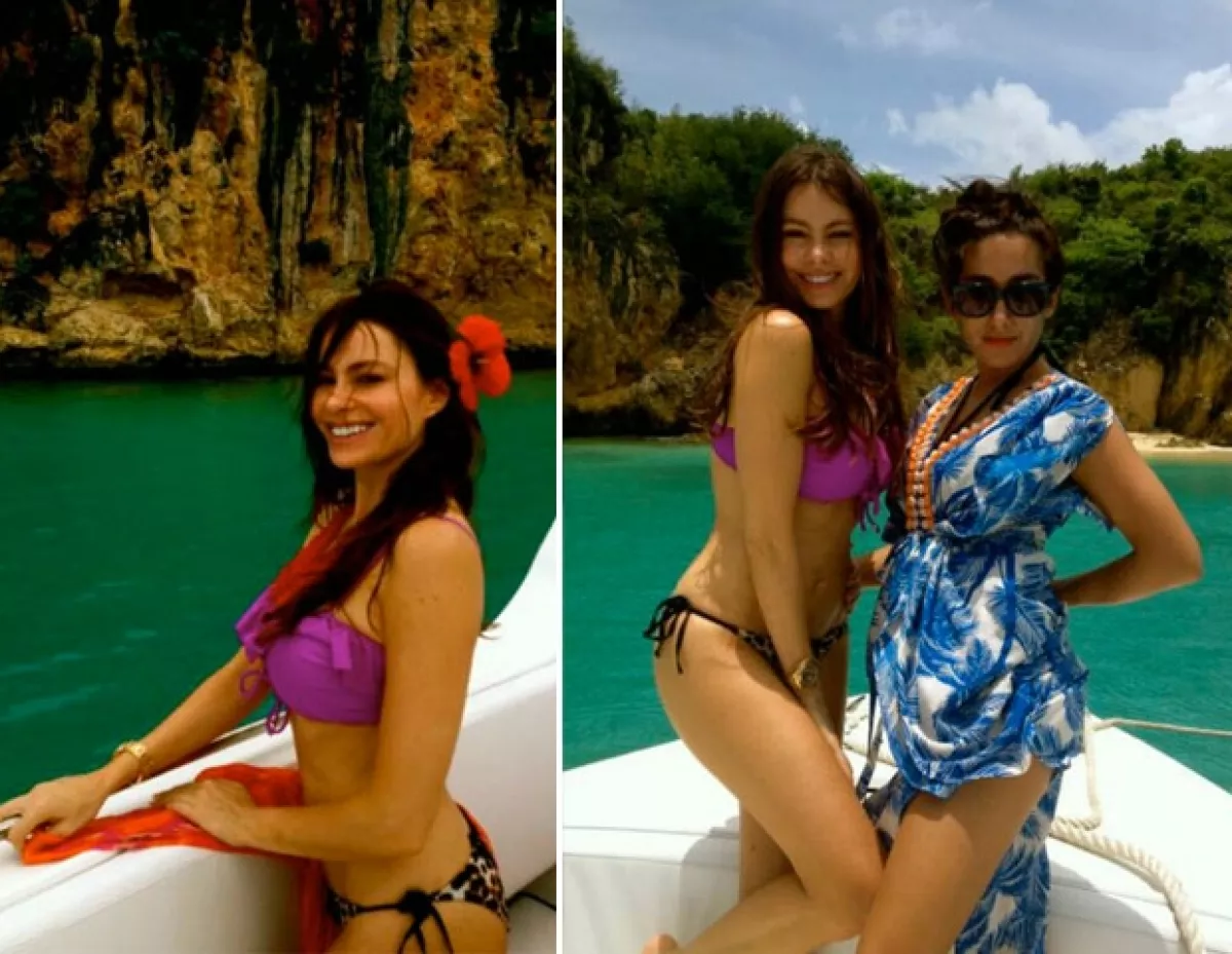 La colombiana luce muy feliz.