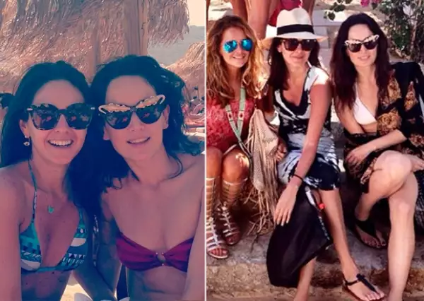 La actriz luce muy guapa y divertida en sus vacaciones.