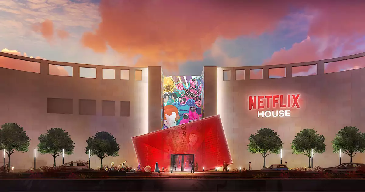 foto render de la fachada de Netflix House