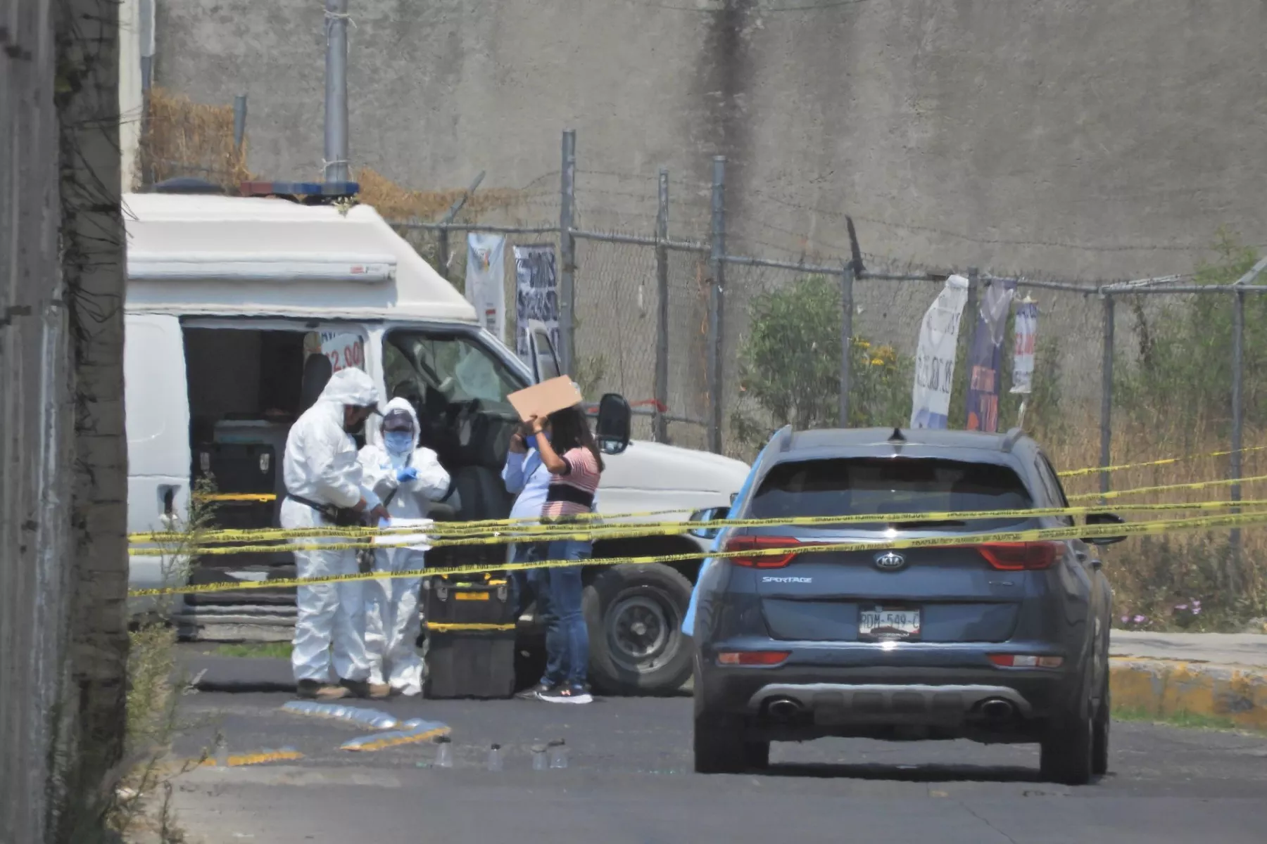 Escena del crimen en donde fue aseisnada la activisata Cecilia Monzón en Cholula, Puebla.