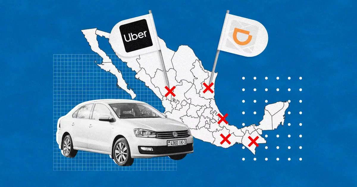 ¿En qué ciudades no hay Uber o Didi?