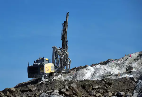 Equipo de perforación en el trabajo, Nuuk, Groenlandia