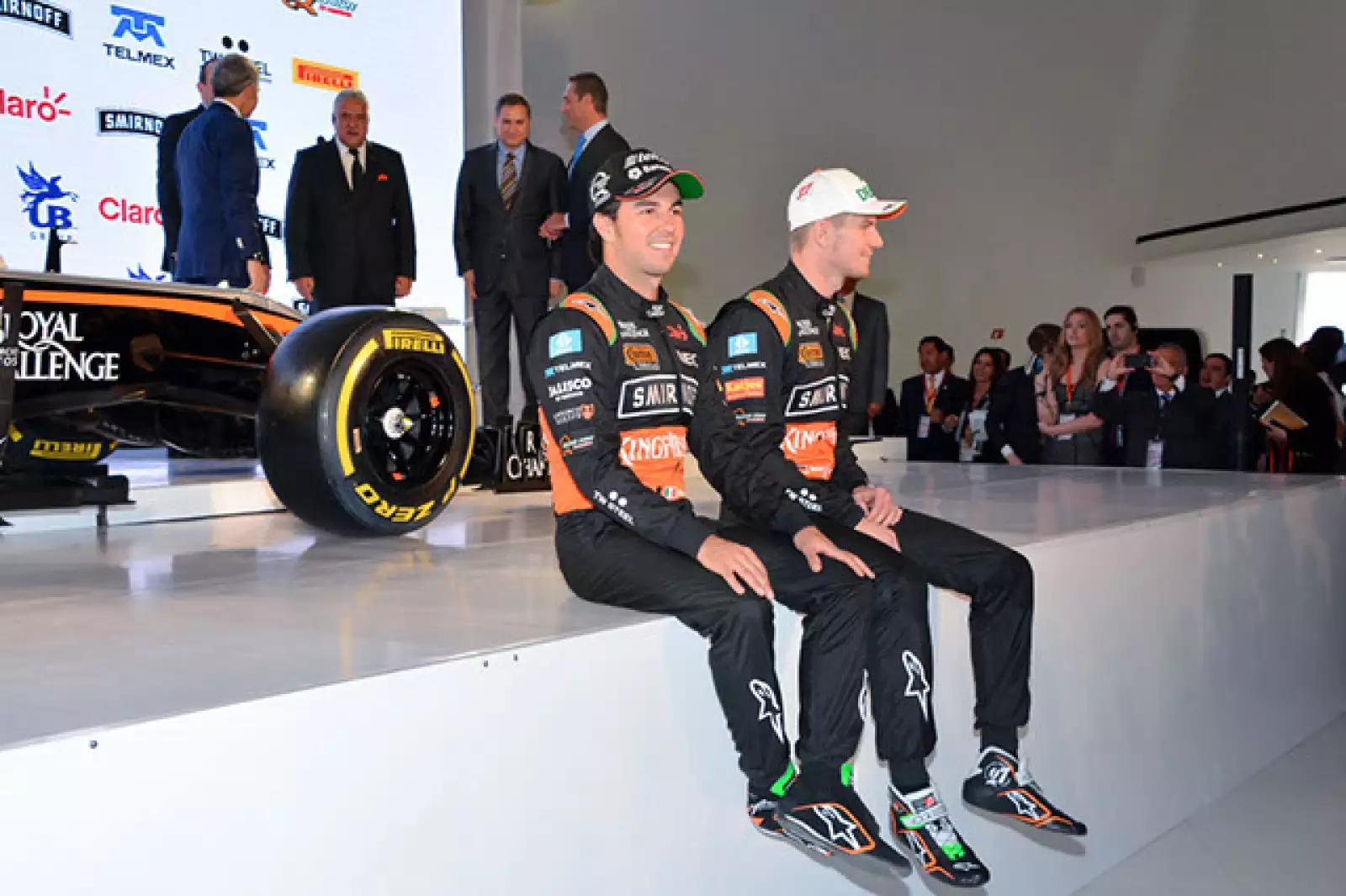 Los Pilotos Checo Pérez y Nico Hulkenberg.