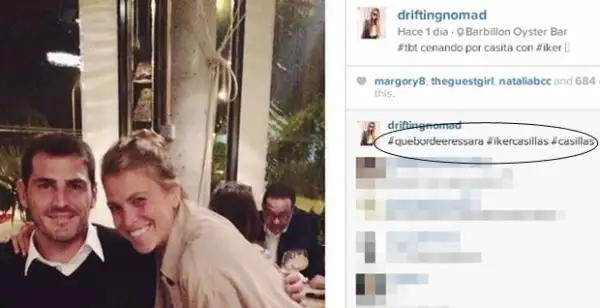 En esta imagen se puede apreciar el comentario que hizo la bloguera en su propia foto.