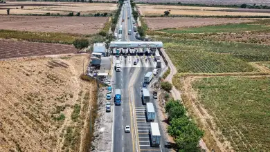 Una caseta de cobro en una autopista en México