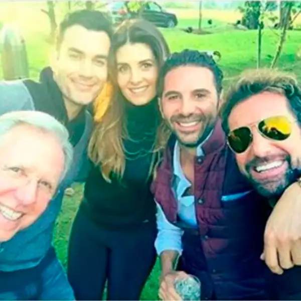 Joaquín López Dóriga, David Zepeda, Mayrín Villanueva, Pepe Bastón y Gabriel Soto.